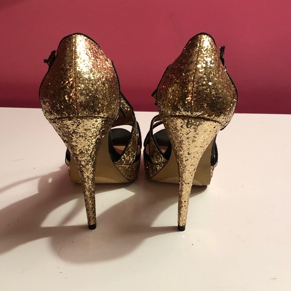 Elle gold and black glitter heels - Picture 3 of 3